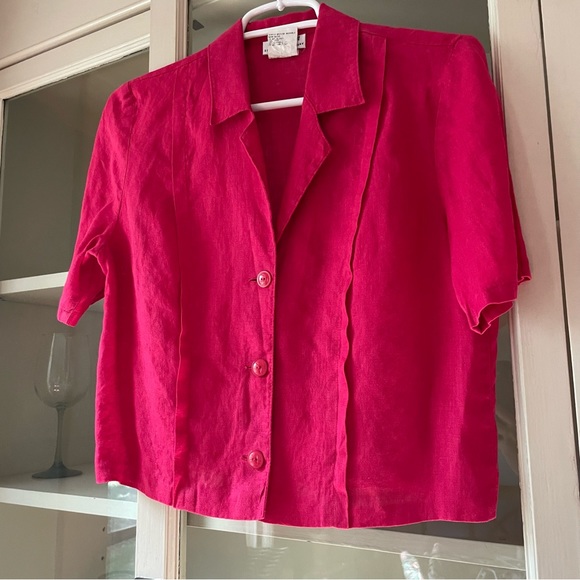 Magenta Linen Top - Picture 2 of 4